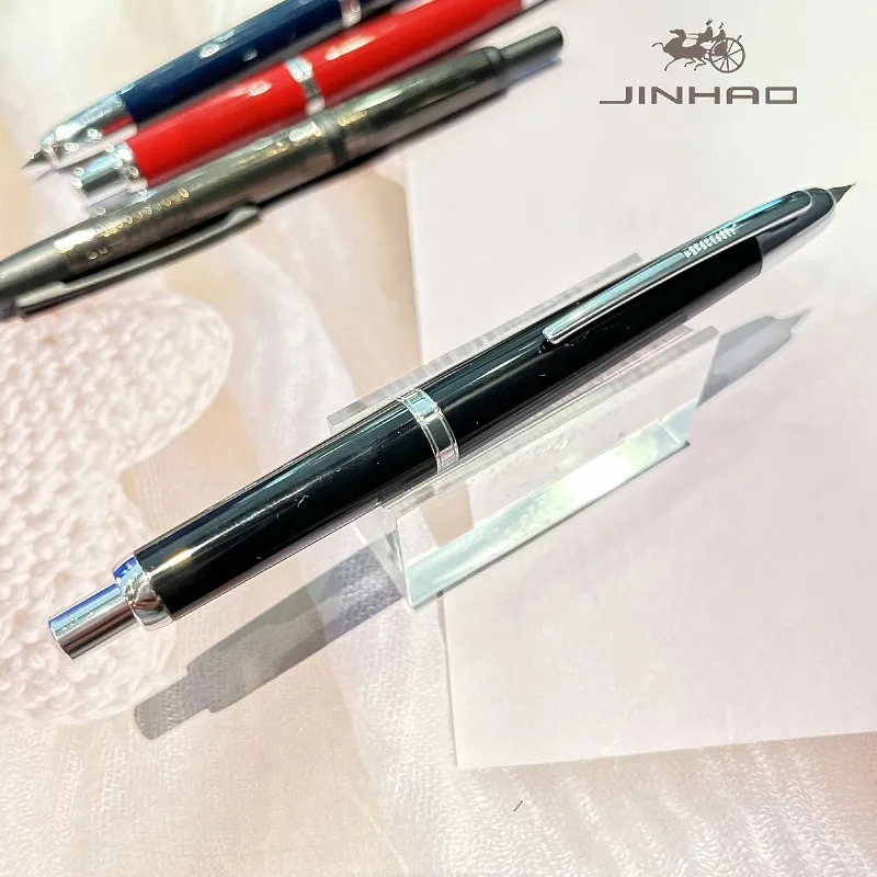 Jinhao 20 Press Retractable Fountain Pen EF/F Nib with Converter Resin Writing Gift Pen