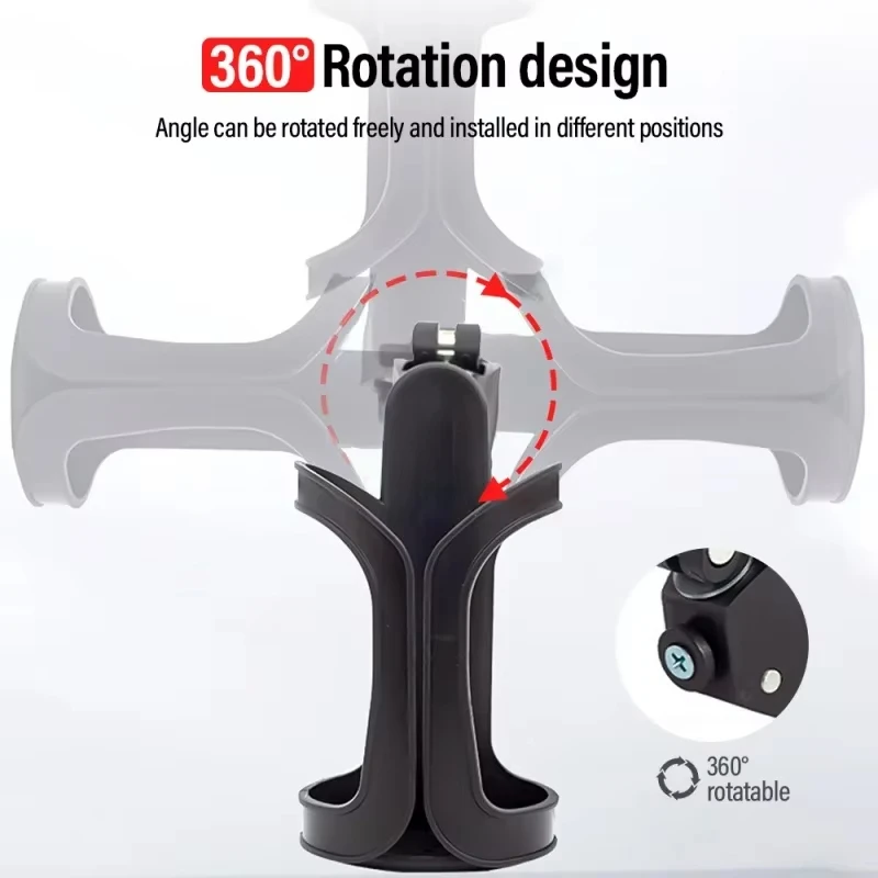 Adjustable Stroller Water Bottle Holder - 360° Rotating Bike Cage for Stroller Accessories