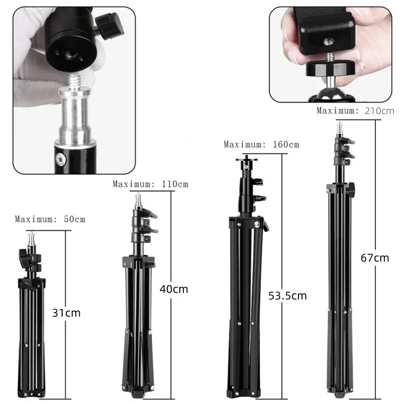 RP01-B Heavy Duty Metal Alloy Light Stand 160cm Tripod for Photo Studio Softbox Video Flash Reflector Lighting Background Stand