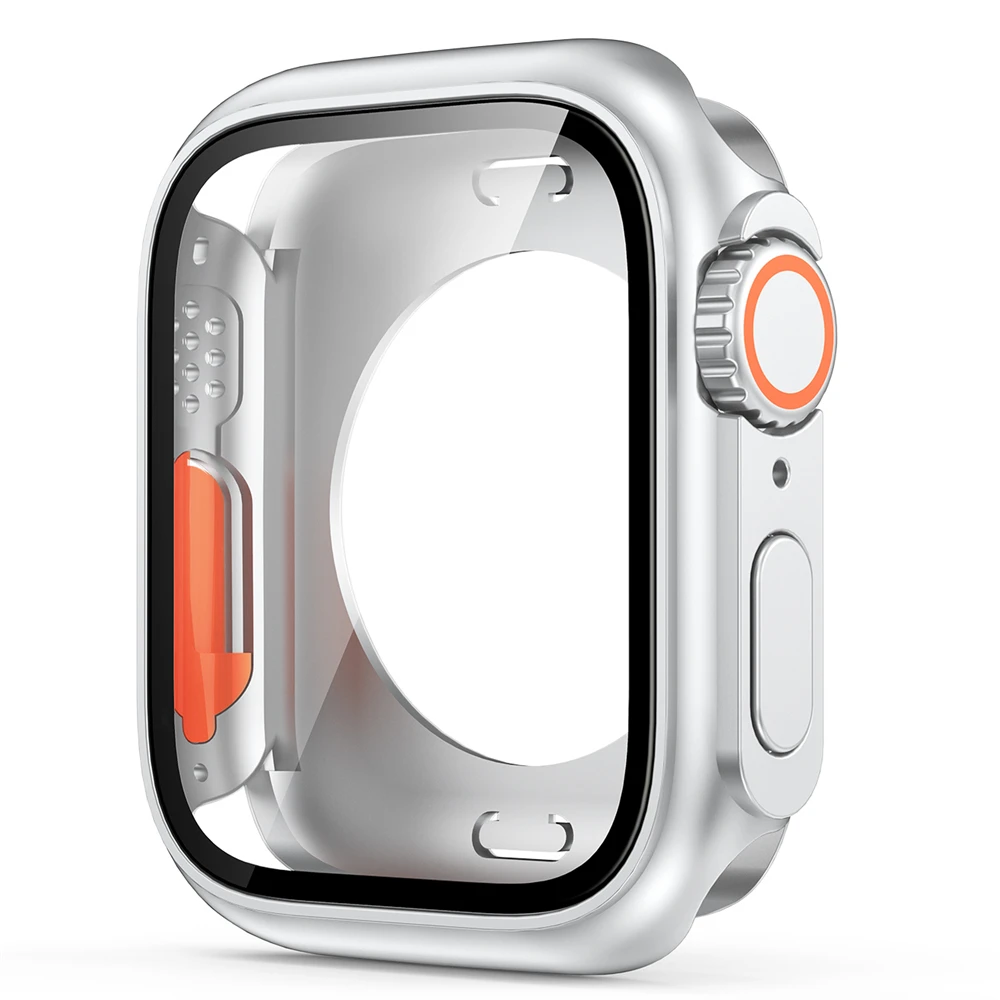 Screen Protector for Apple Watch 46mm 45mm 44mm 40 41 42mm Hard PC Front Rear Bumper Case iwatch 10 9 8 7 SE 6 5 Change To Ultra