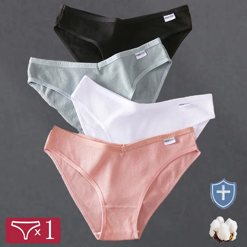 3PCS M-2XL Women Cotton Panties Briefs Female Sexy V Wasit Underwear Ladies Underpants Pantys Girls Plus Size Intimates Lingerie