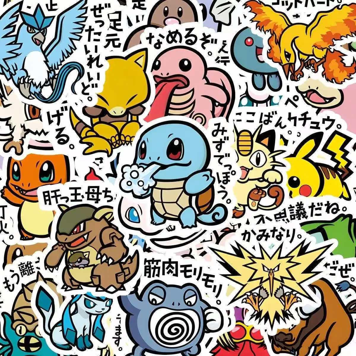 56PCS Cute Anime Pokemon Stickers Cartoon Pikachu Sealing Decoration DIY Laptop Decals Graffiti Sticker Reward Gift Kid Toy