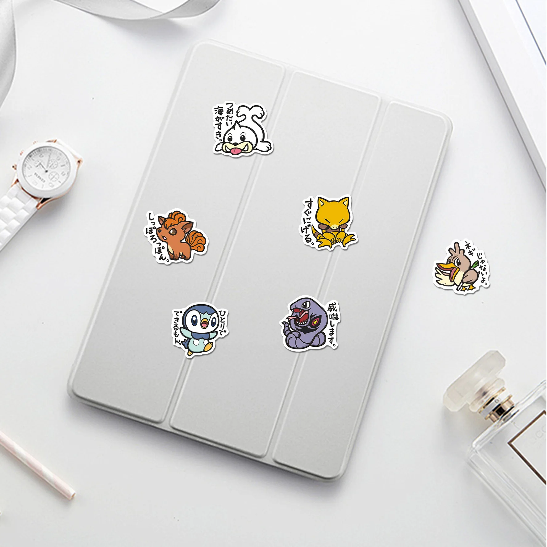 56PCS Cute Anime Pokemon Stickers Cartoon Pikachu Sealing Decoration DIY Laptop Decals Graffiti Sticker Reward Gift Kid Toy