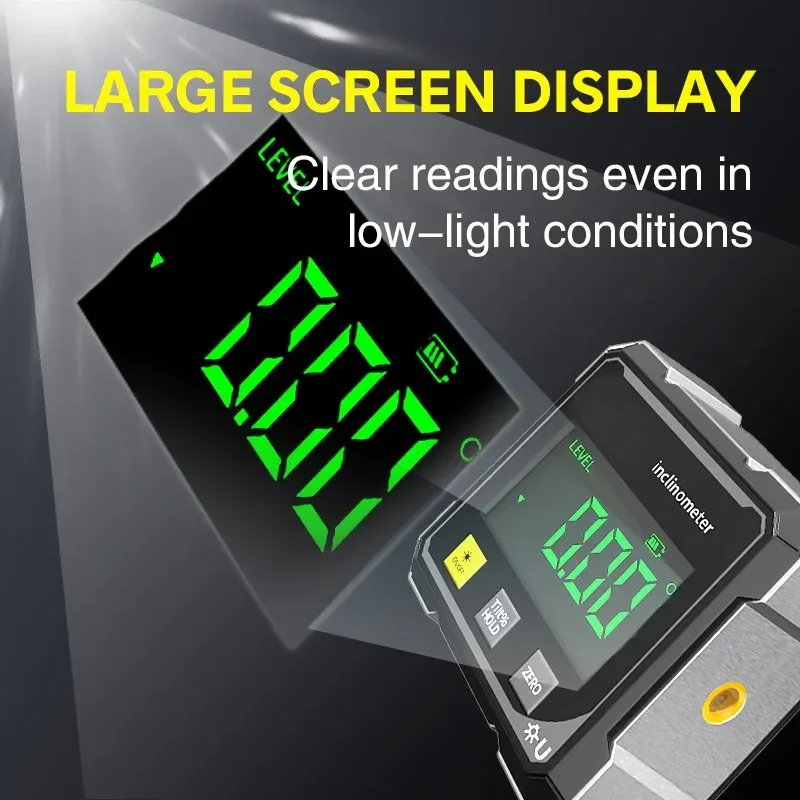 NEW 2-Side Magnetic Digital Angle Gauge With Laser Electronic Protractor Horizontometer Inclinometer Angle Ruler Slope Measuring