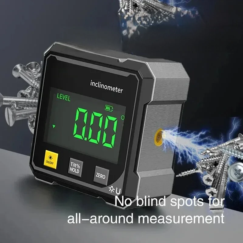 NEW 2-Side Magnetic Digital Angle Gauge With Laser Electronic Protractor Horizontometer Inclinometer Angle Ruler Slope Measuring
