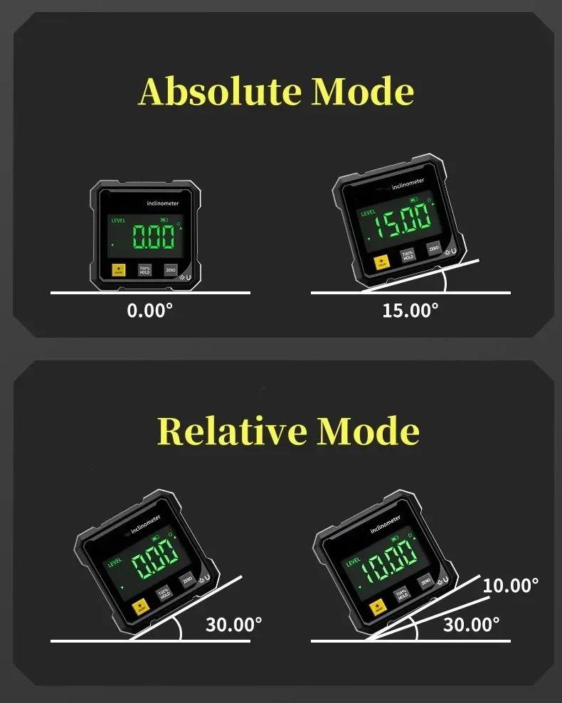 NEW 2-Side Magnetic Digital Angle Gauge With Laser Electronic Protractor Horizontometer Inclinometer Angle Ruler Slope Measuring