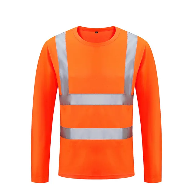 2023Outdoor Shirt Fluorescent High Visibility Safety Work Shirt Summer Breathable Work T Shirt Reflective Vest t-shirt Quick Dry