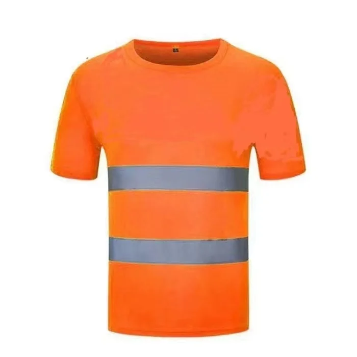 2023Outdoor Shirt Fluorescent High Visibility Safety Work Shirt Summer Breathable Work T Shirt Reflective Vest t-shirt Quick Dry