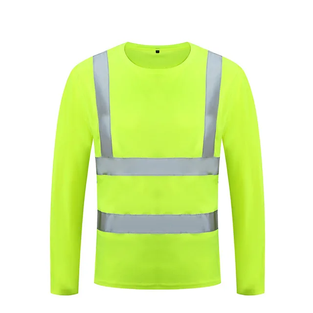 2023Outdoor Shirt Fluorescent High Visibility Safety Work Shirt Summer Breathable Work T Shirt Reflective Vest t-shirt Quick Dry