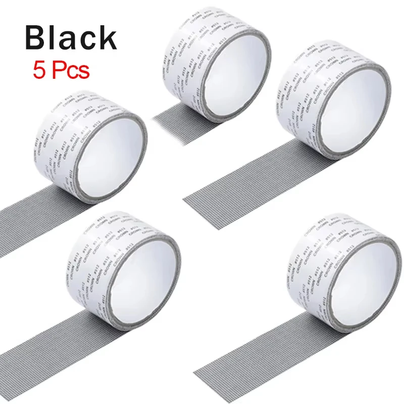 Strong Waterproof Self-Adhesive Window Screen Repair Mesh Tape for Covering Holes Tears Anti-Insect Mosquito Net Door Fix Patch