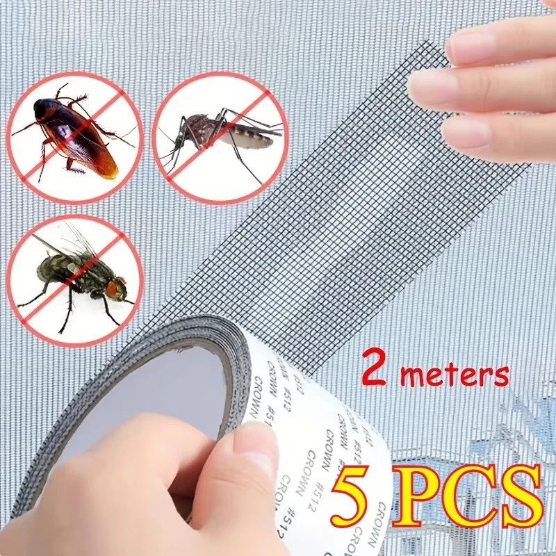 Strong Waterproof Self-Adhesive Window Screen Repair Mesh Tape for Covering Holes Tears Anti-Insect Mosquito Net Door Fix Patch