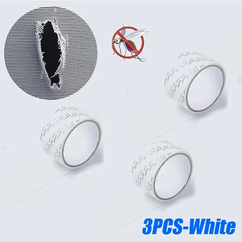 Strong Waterproof Self-Adhesive Window Screen Repair Mesh Tape for Covering Holes Tears Anti-Insect Mosquito Net Door Fix Patch