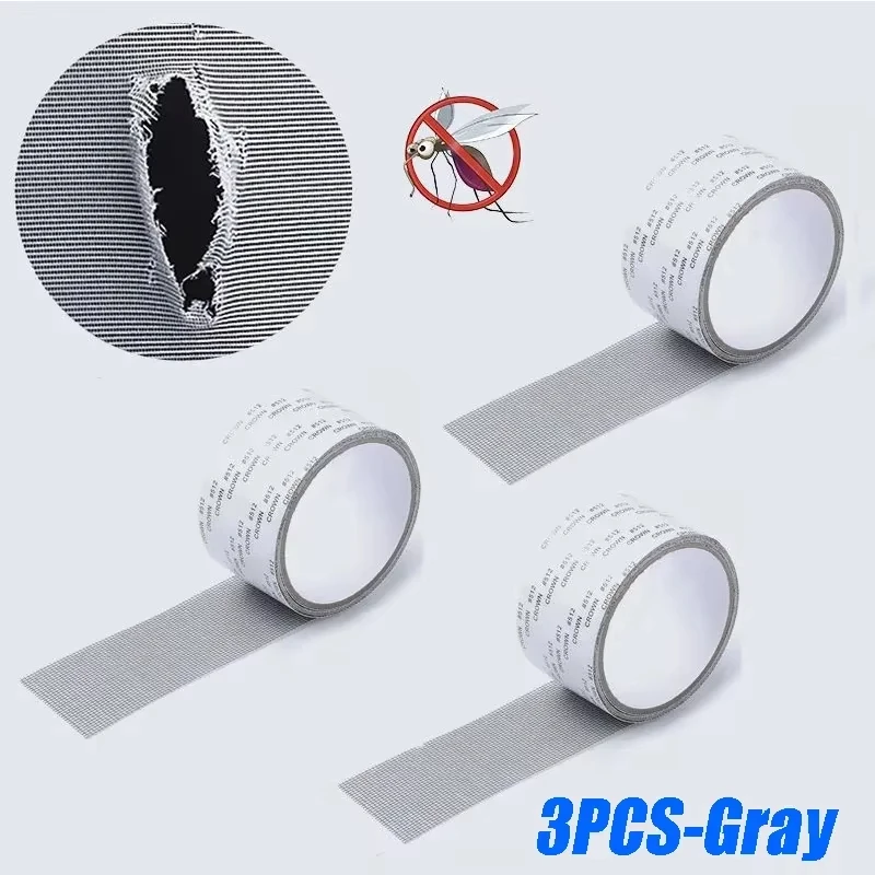Strong Waterproof Self-Adhesive Window Screen Repair Mesh Tape for Covering Holes Tears Anti-Insect Mosquito Net Door Fix Patch