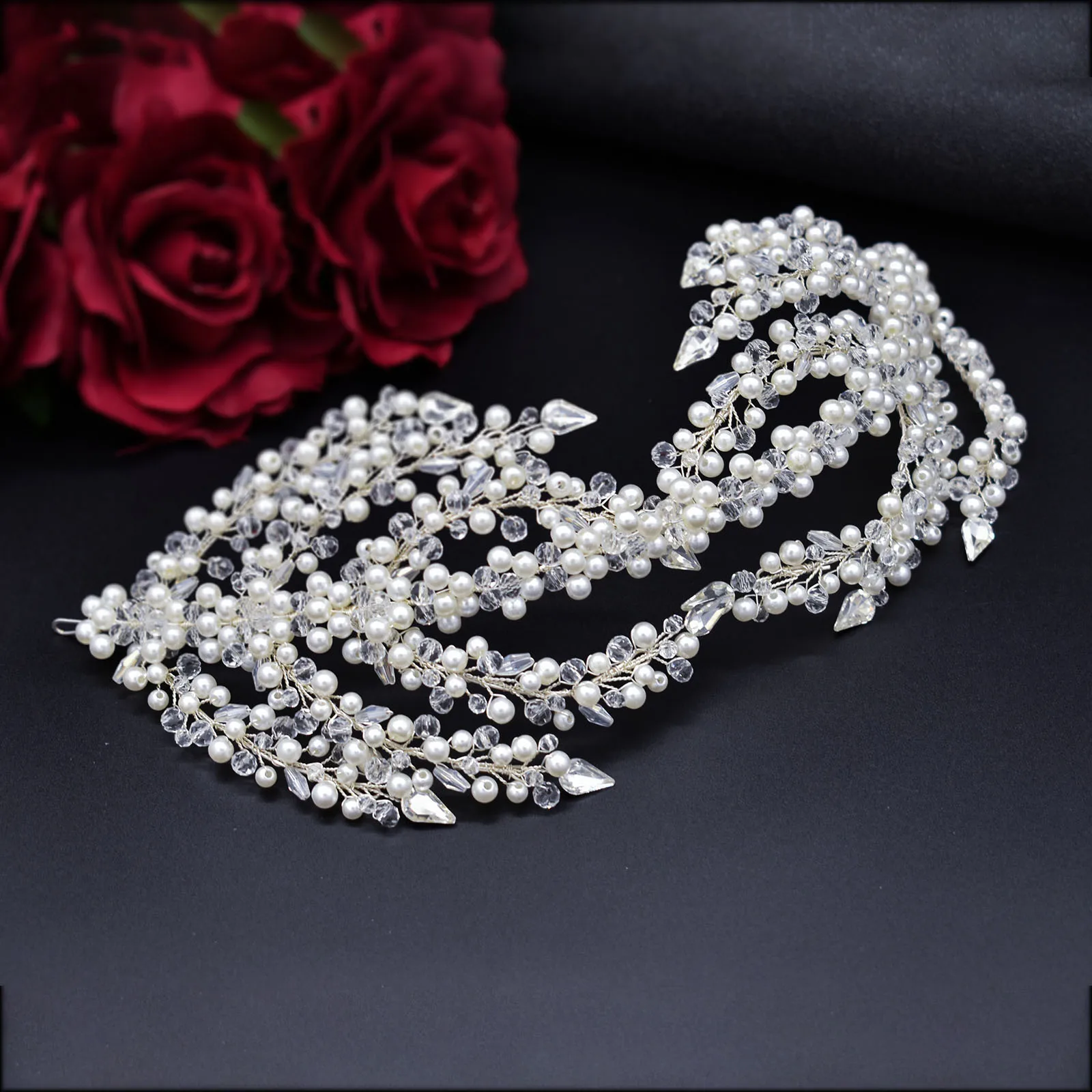 A315 Silver Wedding Hair Accessories Full Crystal Hair Jewelry Headpiece Handmade Bridal Tiara Vintage Bride Headband Headwear