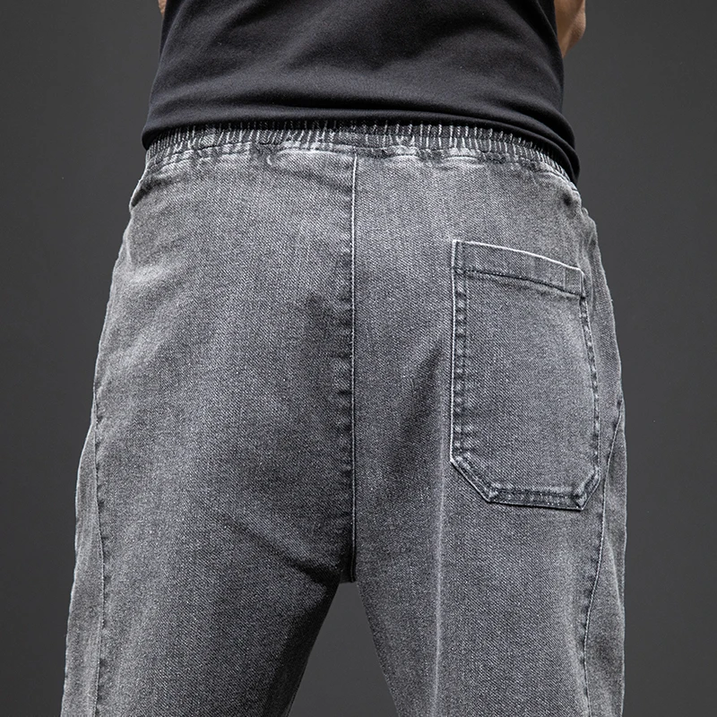 Spring Summer Black Blue Cargo Jeans Men Streetwear Denim Jogger Pants Men Baggy Harem Jean Trousers Plus Size