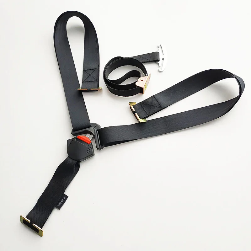 Baby Basket Harness With Lock Latch Car Seat Safety Belt Children 5 Points Seat Belt Horn Buckle Adjustable Shoulder Croch PAD