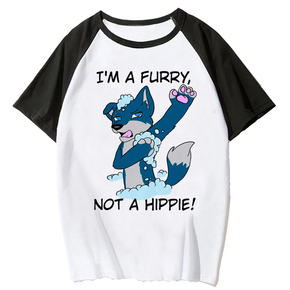 Furry Tee women streetwear comic funny top girl designer funny streetwear clothes