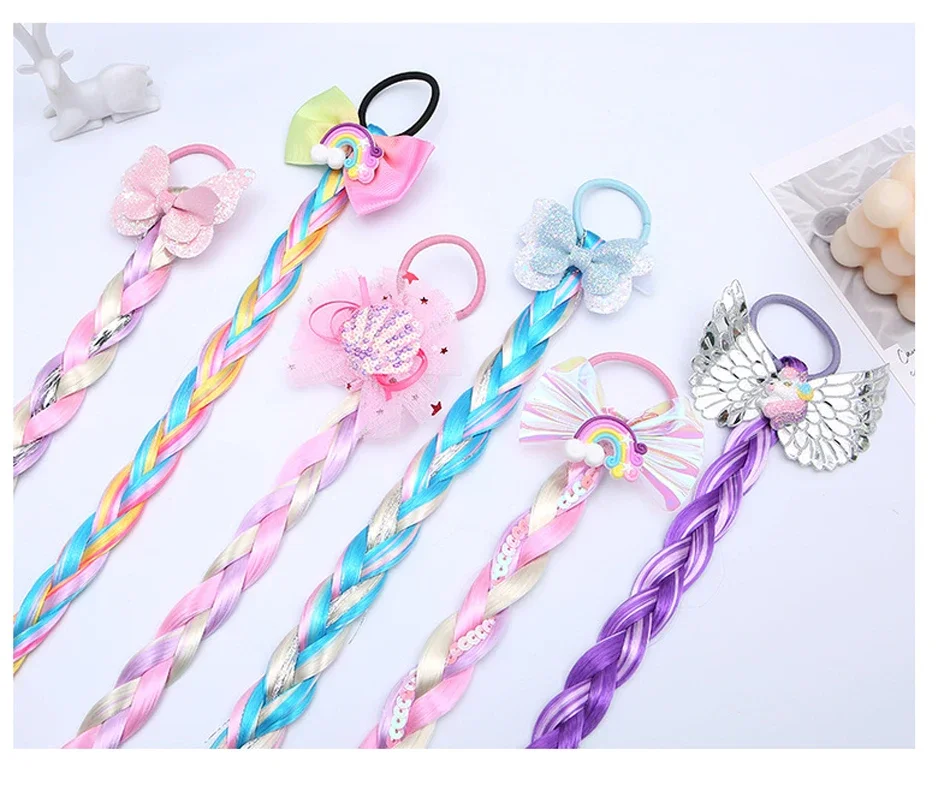 Princess Braid Elsa Headband Hairpiece Cosplay Braided Wigs for Elsa Dress Up Set for Toddler Girls Party Wedding Birthday