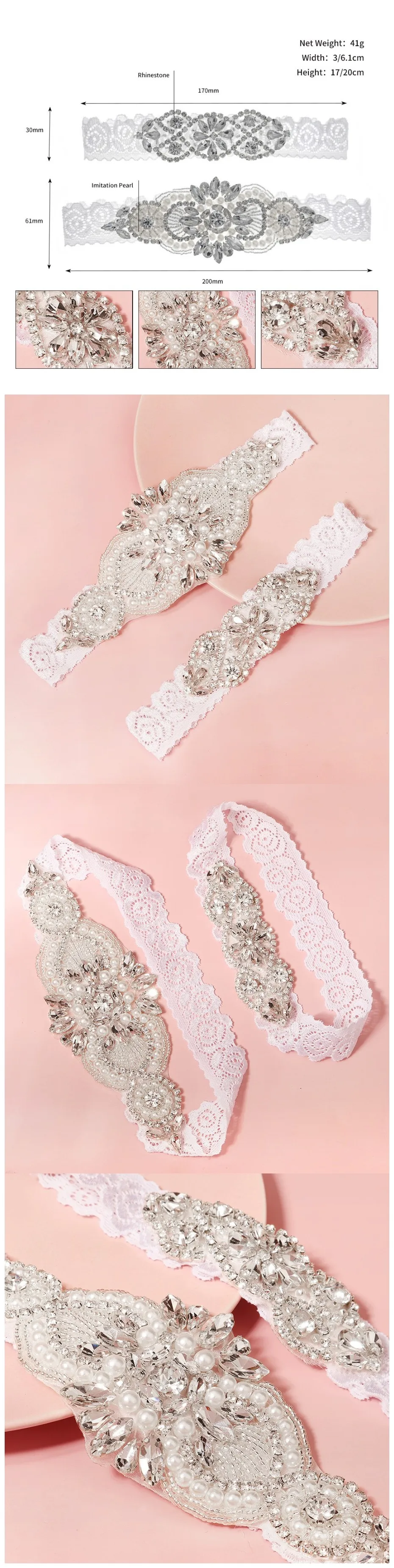 Efily Rhinestone Wedding Garter Belt Bride Accessories for Women Crystal Bridal Lace Garter Leg Ring Loop Party Bridesmaid Gift