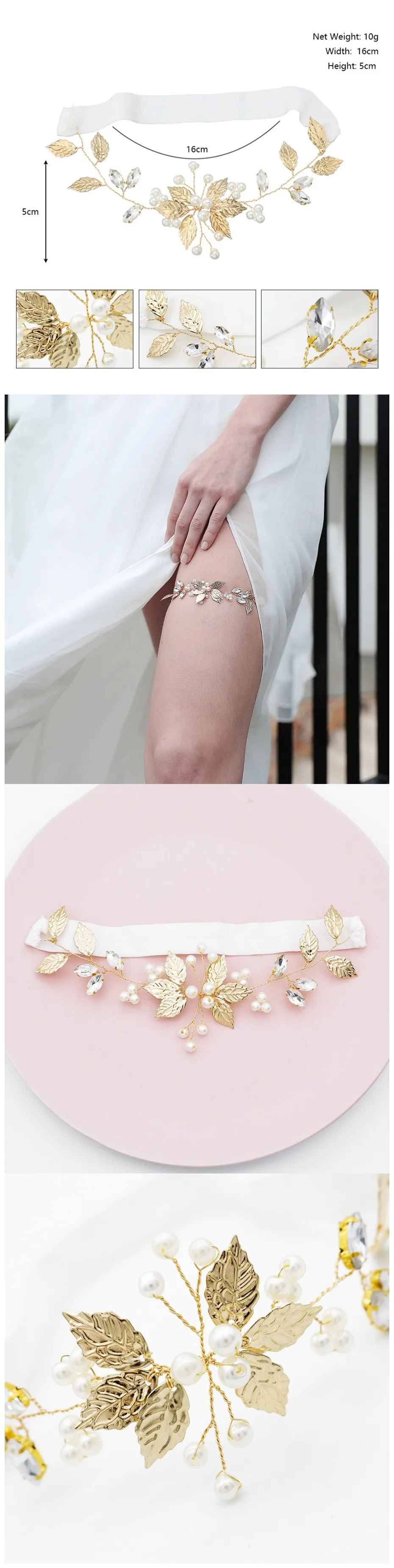 Efily Rhinestone Wedding Garter Belt Bride Accessories for Women Crystal Bridal Lace Garter Leg Ring Loop Party Bridesmaid Gift