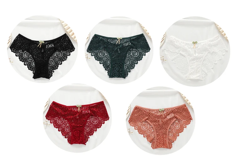 CINOON New Panties Women Lace Underwear Sexy Low-Waist Briefs Hollow Out G String Underpant Solid Transparent Female Lingerie