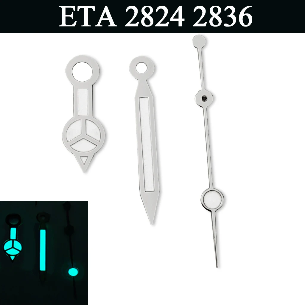 Watch Hands Silver Green Blue Luminous Hands Fit N H36 ETA2824 2836 Miyota8205 8215 821A Mingzhu DG2813 3804 Movement