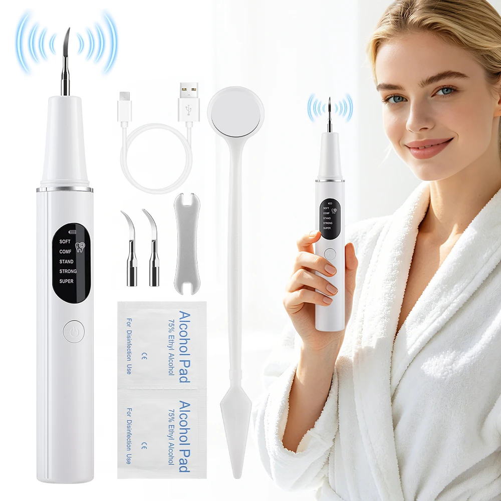 Ultrasonic Dental Scaler Electric Sonic Teeth Plaque Cleaner Dental Stone Removal For Teeth Tartar Stain Teeth Calculus Remover