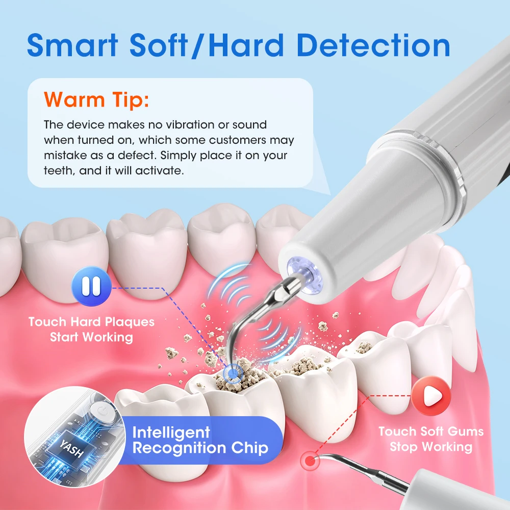 Ultrasonic Dental Scaler Electric Sonic Teeth Plaque Cleaner Dental Stone Removal For Teeth Tartar Stain Teeth Calculus Remover