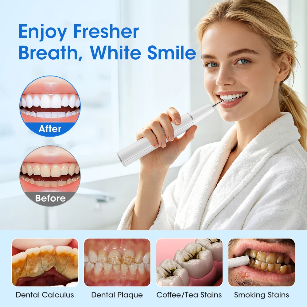 Ultrasonic Dental Scaler Electric Sonic Teeth Plaque Cleaner Dental Stone Removal For Teeth Tartar Stain Teeth Calculus Remover