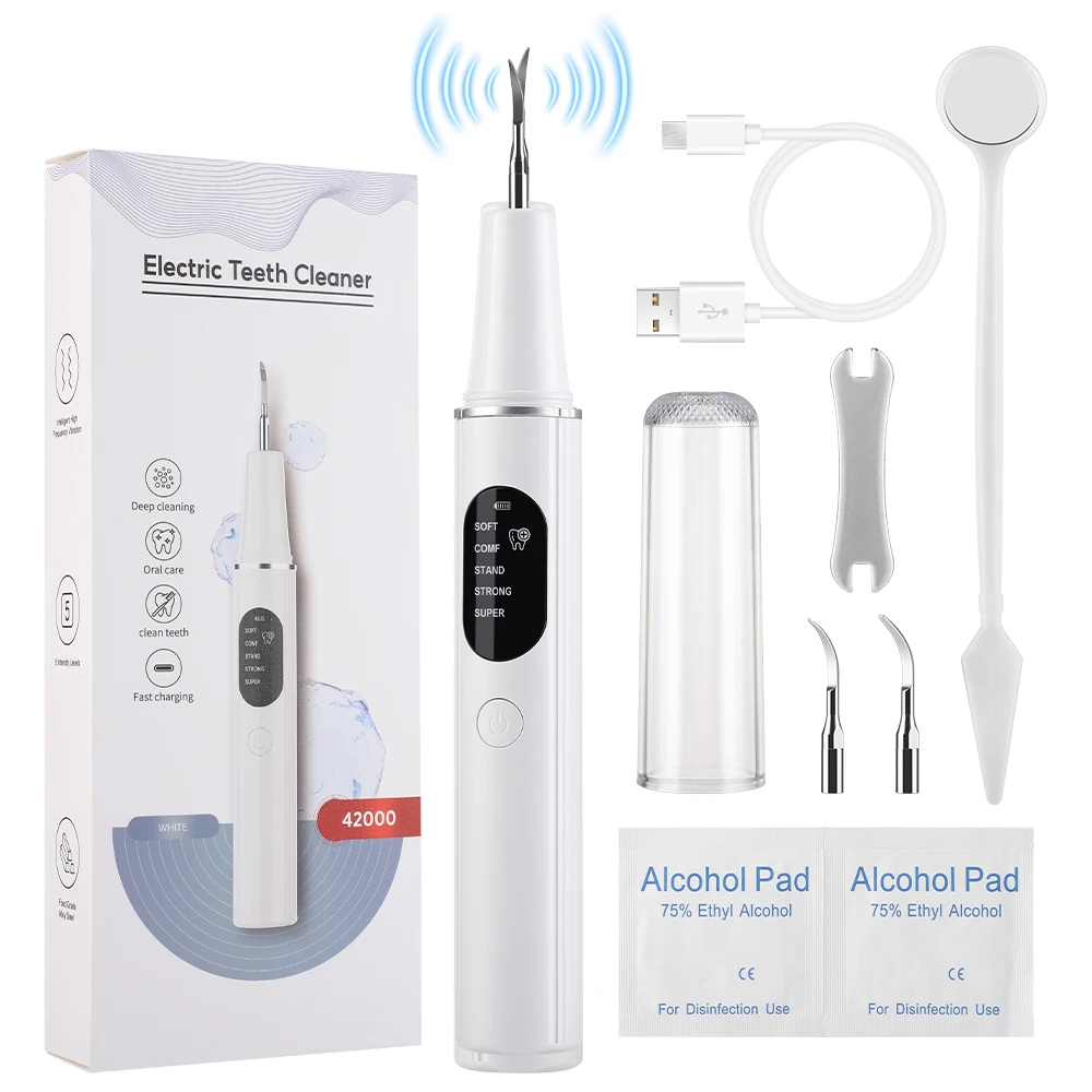 Ultrasonic Dental Scaler Electric Sonic Teeth Plaque Cleaner Dental Stone Removal For Teeth Tartar Stain Teeth Calculus Remover