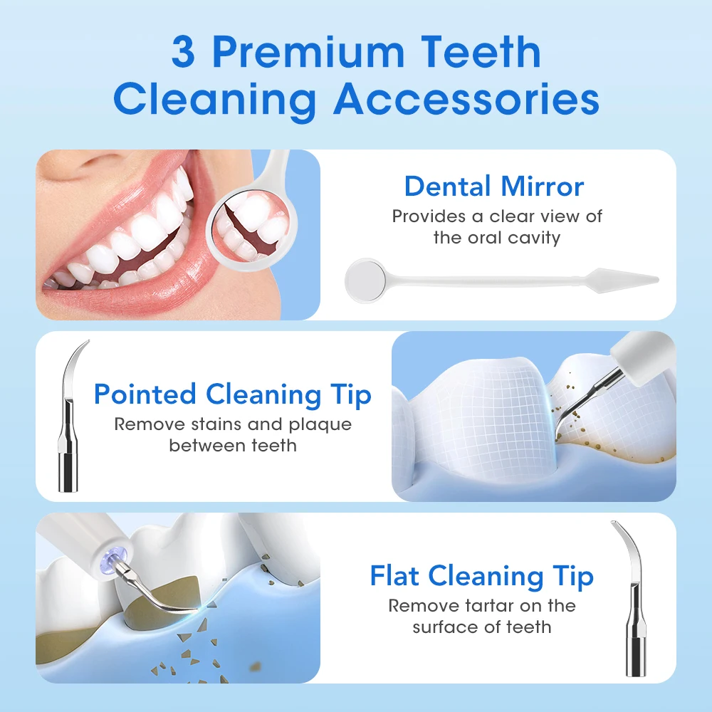 Ultrasonic Dental Scaler Electric Sonic Teeth Plaque Cleaner Dental Stone Removal For Teeth Tartar Stain Teeth Calculus Remover