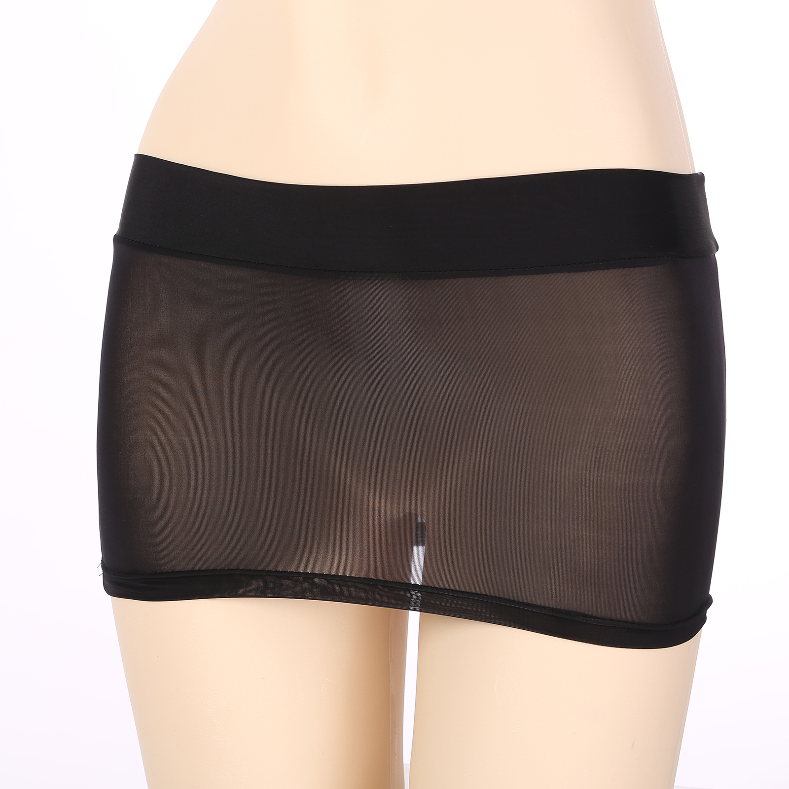 Womens Semi See-through Miniskirt Cover Ups Beachwear Solid Color Block Low Rise Sexy Pencil Mini Skirts Female Sexy Nightwear