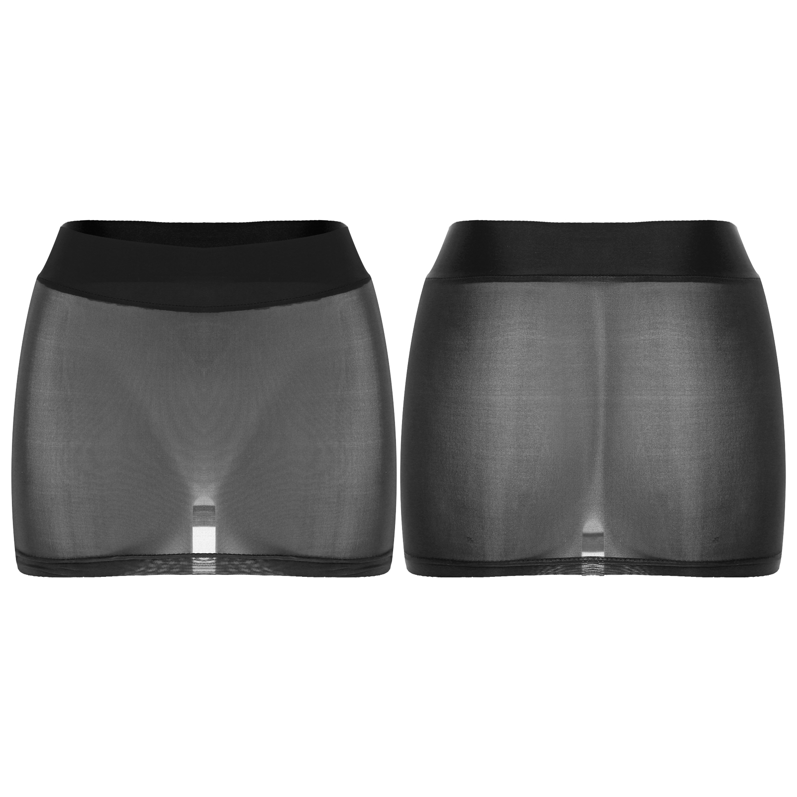 Womens Semi See-through Miniskirt Cover Ups Beachwear Solid Color Block Low Rise Sexy Pencil Mini Skirts Female Sexy Nightwear