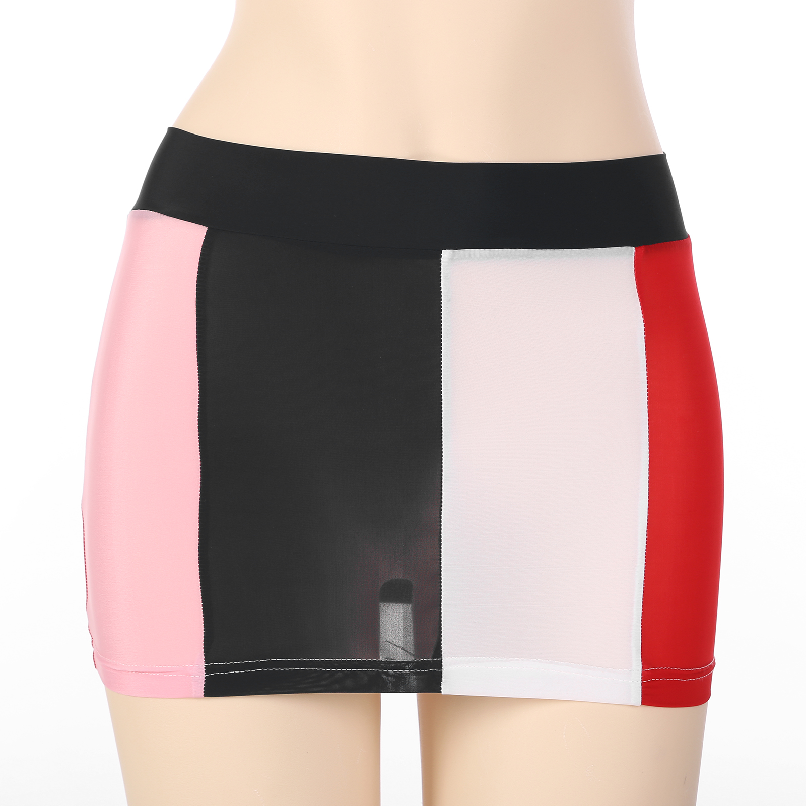 Womens Semi See-through Miniskirt Cover Ups Beachwear Solid Color Block Low Rise Sexy Pencil Mini Skirts Female Sexy Nightwear