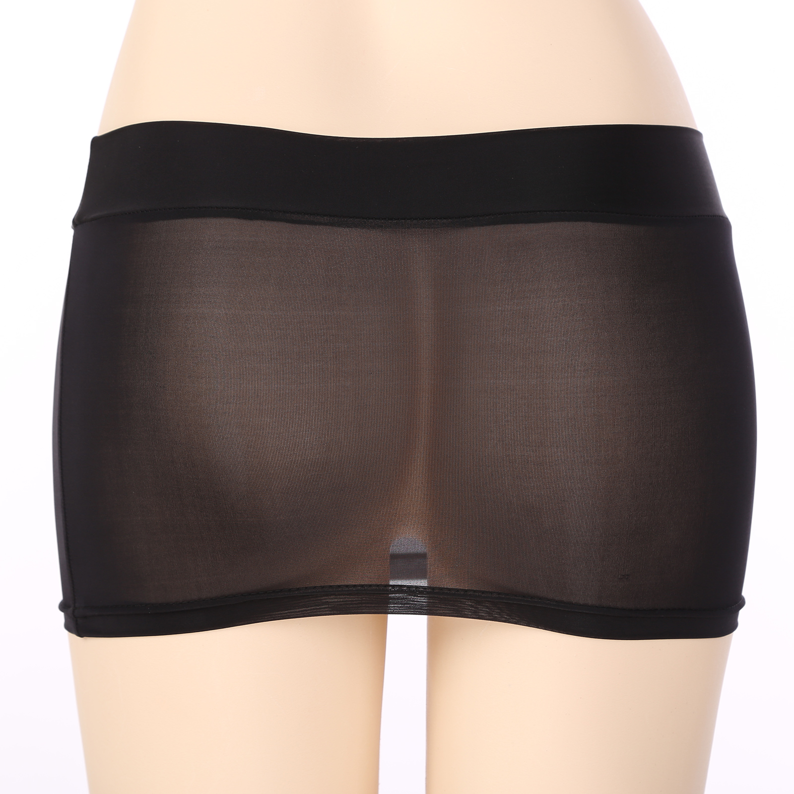 Womens Semi See-through Miniskirt Cover Ups Beachwear Solid Color Block Low Rise Sexy Pencil Mini Skirts Female Sexy Nightwear