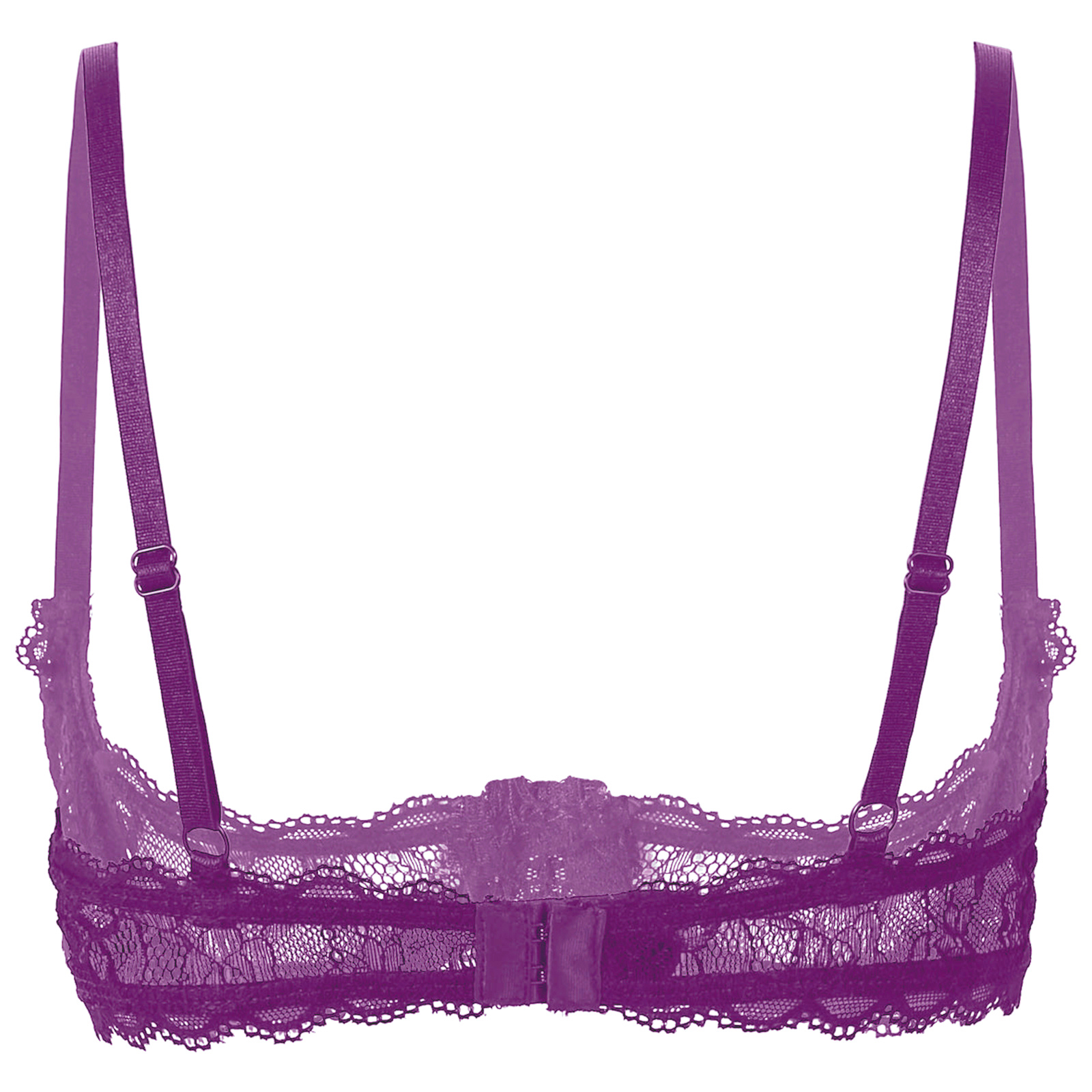 Women's Sheer Lace Lingerie Sexy Half Cup Bare Breast Underwire Push Up Bra Tops Adjustable Straps Unlined Brassiere