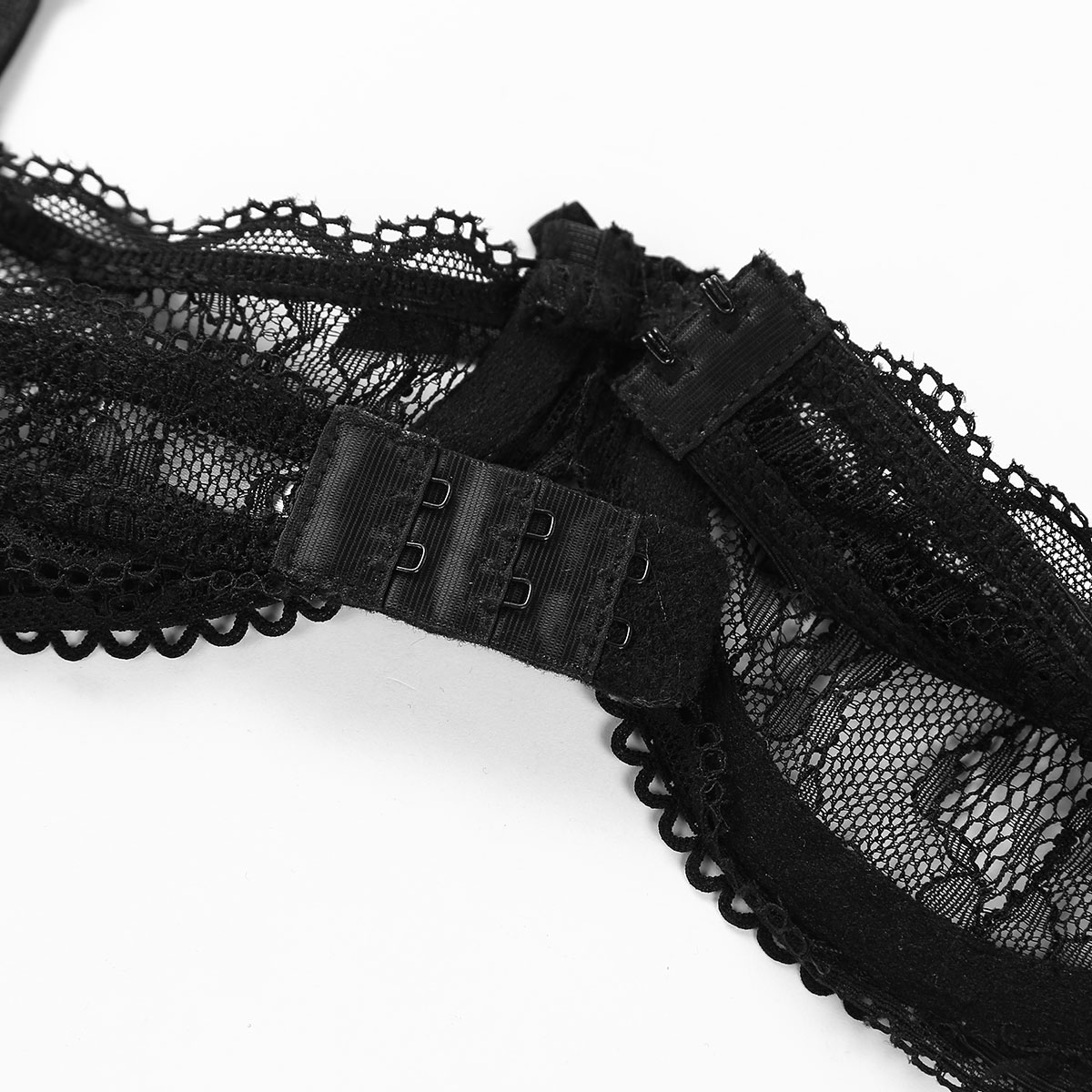 Women's Sheer Lace Lingerie Sexy Half Cup Bare Breast Underwire Push Up Bra Tops Adjustable Straps Unlined Brassiere