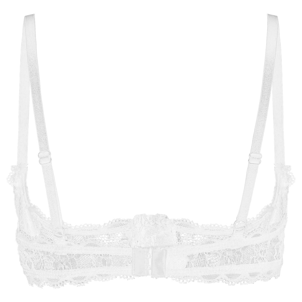 Women's Sheer Lace Lingerie Sexy Half Cup Bare Breast Underwire Push Up Bra Tops Adjustable Straps Unlined Brassiere