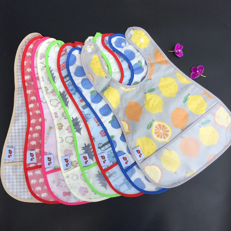 High Quality Adjustable Baby EVA Bibs Cartoon Cotton Child Waterproof Lunch Feeding Bibs For Kids Girls Boys Feed Accessories