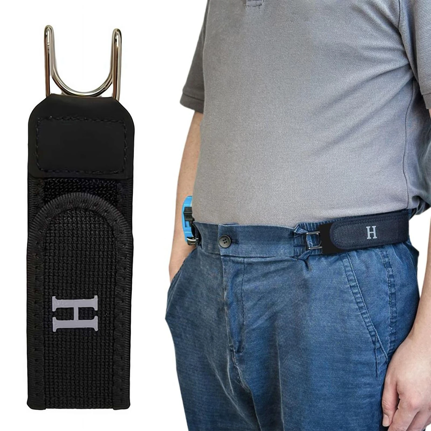 1/2Pcs Upgraded Adjustable Buckleless Belt Hook Elastic Velcro Waist Buckle Waist Belt For Men‘s Gift Casual Belt With Buckle