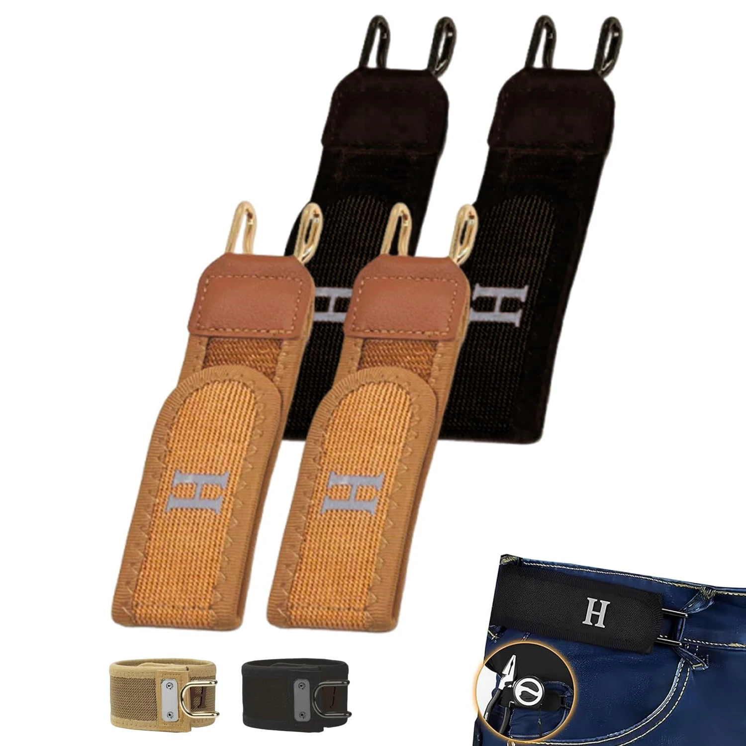 1/2Pcs Upgraded Adjustable Buckleless Belt Hook Elastic Velcro Waist Buckle Waist Belt For Men‘s Gift Casual Belt With Buckle