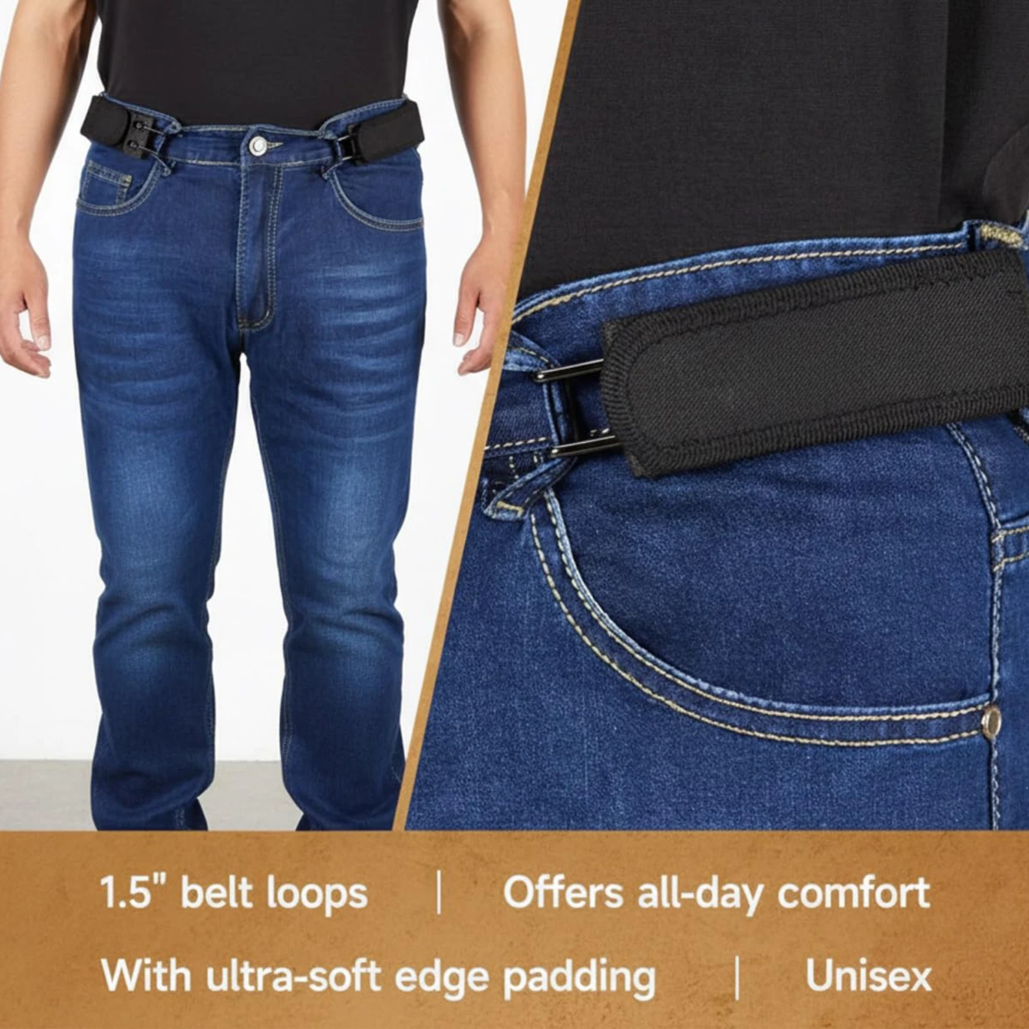 1/2Pcs Upgraded Adjustable Buckleless Belt Hook Elastic Velcro Waist Buckle Waist Belt For Men‘s Gift Casual Belt With Buckle