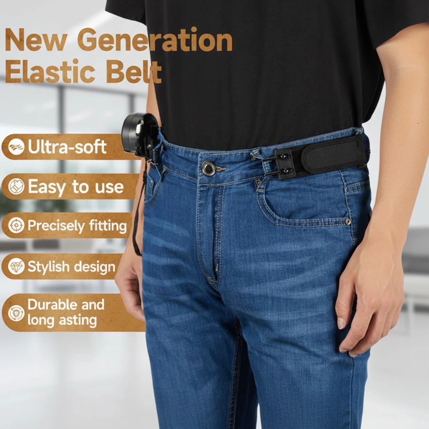 1/2Pcs Upgraded Adjustable Buckleless Belt Hook Elastic Velcro Waist Buckle Waist Belt For Men‘s Gift Casual Belt With Buckle