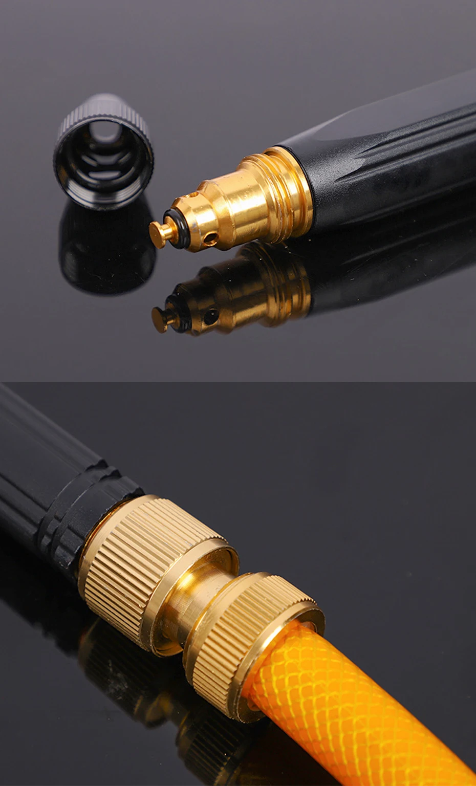 SEAMETAL Adjustable Car Wash Water Gun High Pressure Metal Car Wash Straight Nozzle Washer Spray Sprinkler for Car Washing Tool