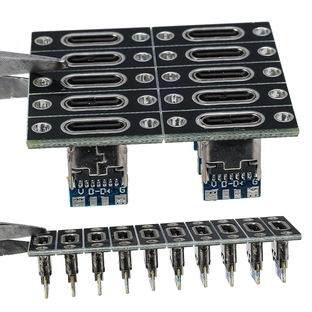USB 3.1 Type C Socket with Screw Fixing Plate Type-C USB Jack 3.1 Type-C 4Pin 2Pin Female Connector Jack Charging Port