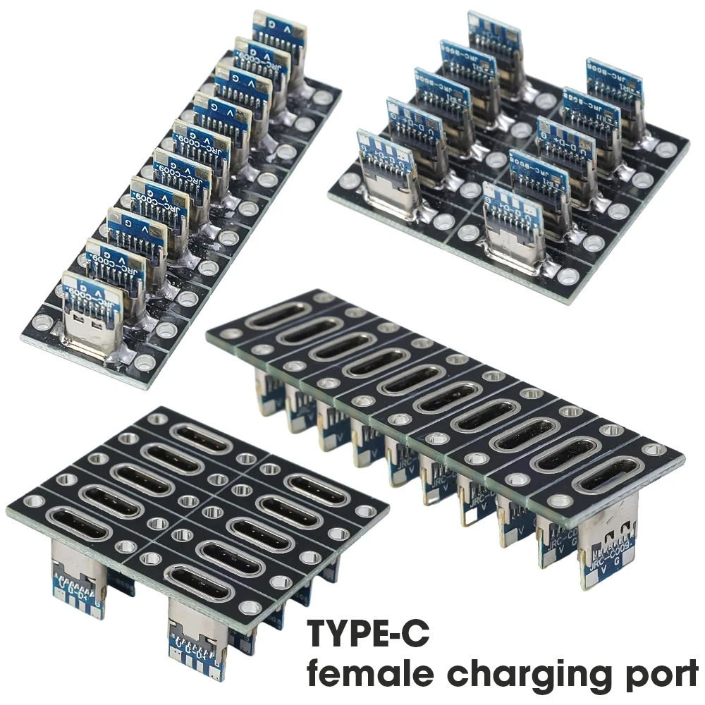 USB 3.1 Type C Socket with Screw Fixing Plate Type-C USB Jack 3.1 Type-C 4Pin 2Pin Female Connector Jack Charging Port