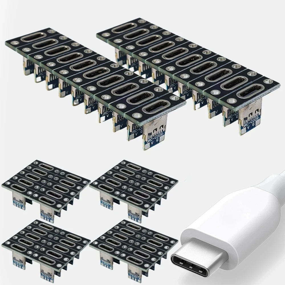 USB 3.1 Type C Socket with Screw Fixing Plate Type-C USB Jack 3.1 Type-C 4Pin 2Pin Female Connector Jack Charging Port