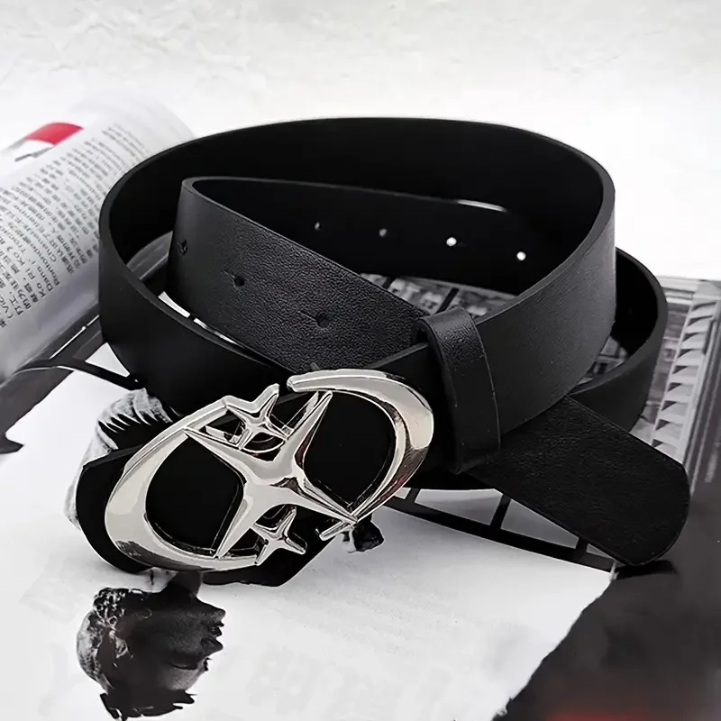 Stylish Oval Cross Metal Buckle Belt - Durable, Simple, and Universally Compatible - Unisex Gift Idea for Men and Women