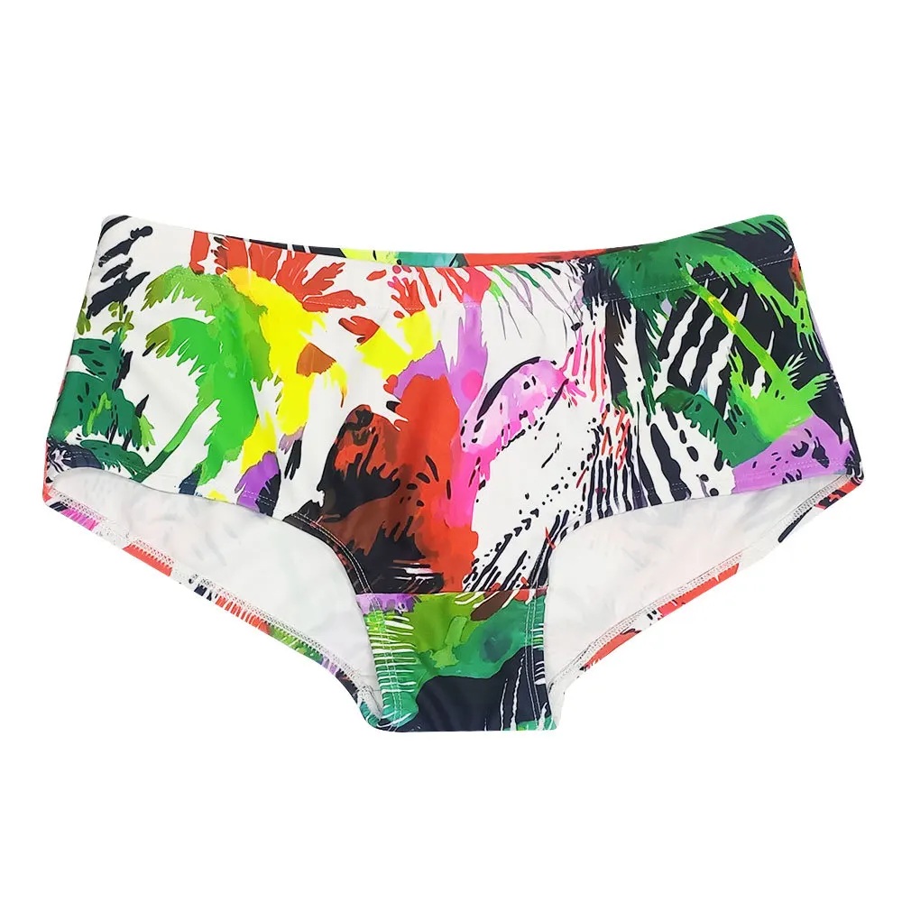 Men Swimwear Palm Multicolor Swimming Trunks Briefs Bikini Board Surf Shorts Boxer Swimsuits Waterproof Beach Sports Underwear