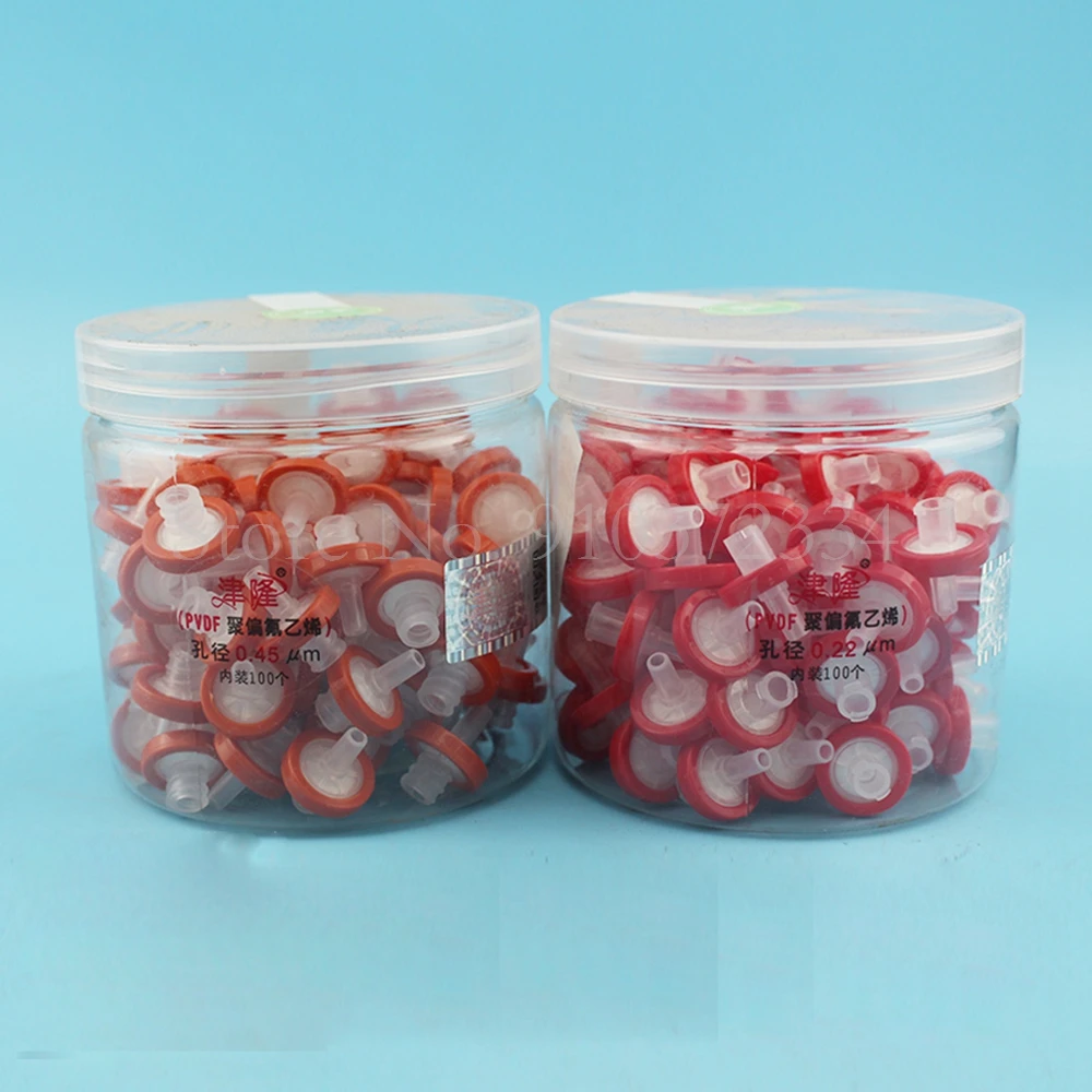 100pcs/box Lab 13mm/ 25mm MCE/Nylon/ PTFE Millipore Membrane Syringe Filter, 0.22 OR 0.45um Needle Filter Lab Equiptment
